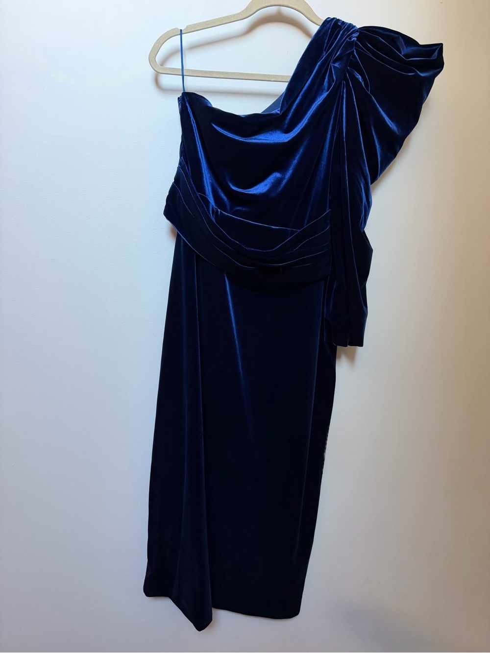 FEHAUTE Royal Blue Velvet Dress